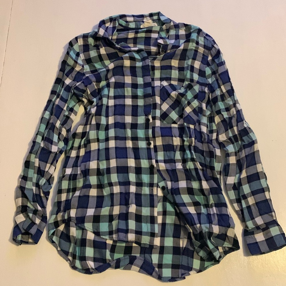 Blue Checked Plaid Flannel